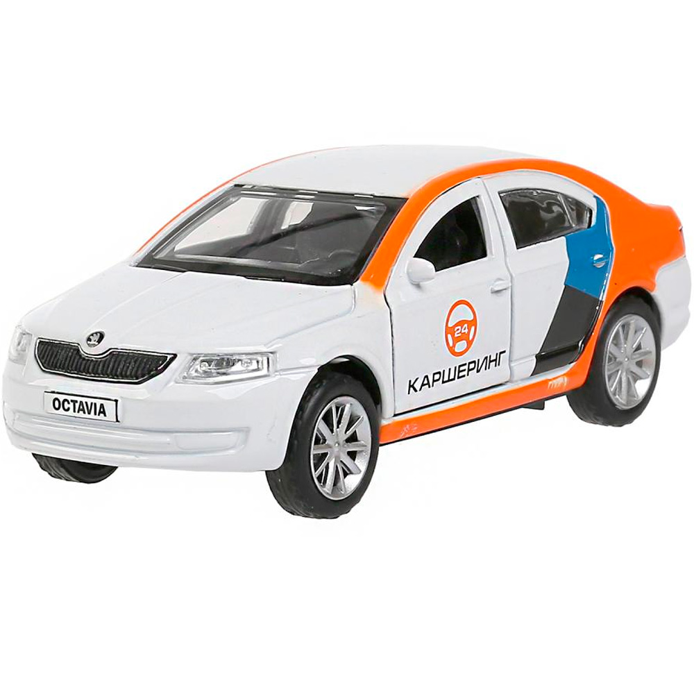 Модель OCTAVIA-12DEL-WH Skoda Octavia Каршеринг белый Технопарк  в коробке