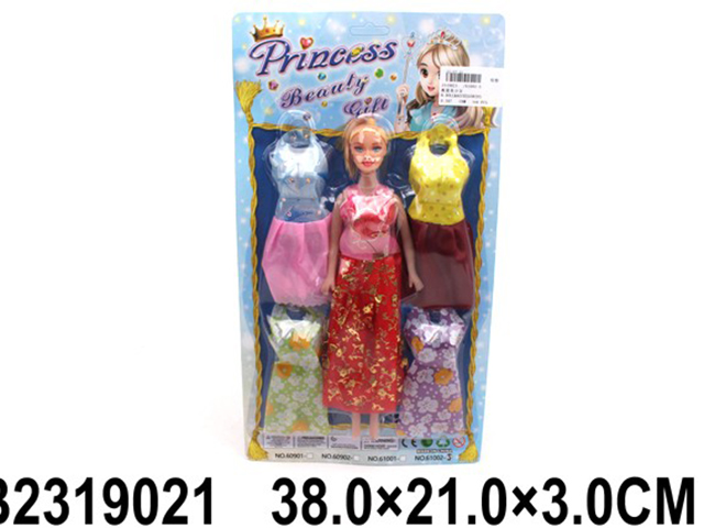 Кукла 61002-5 с платьями на блист.