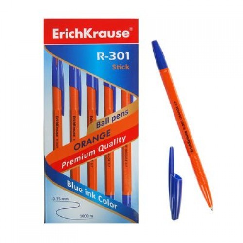 Ручка шарик синий R-301 ORANGE 0.7 Stick 43194 /Erich Krause/