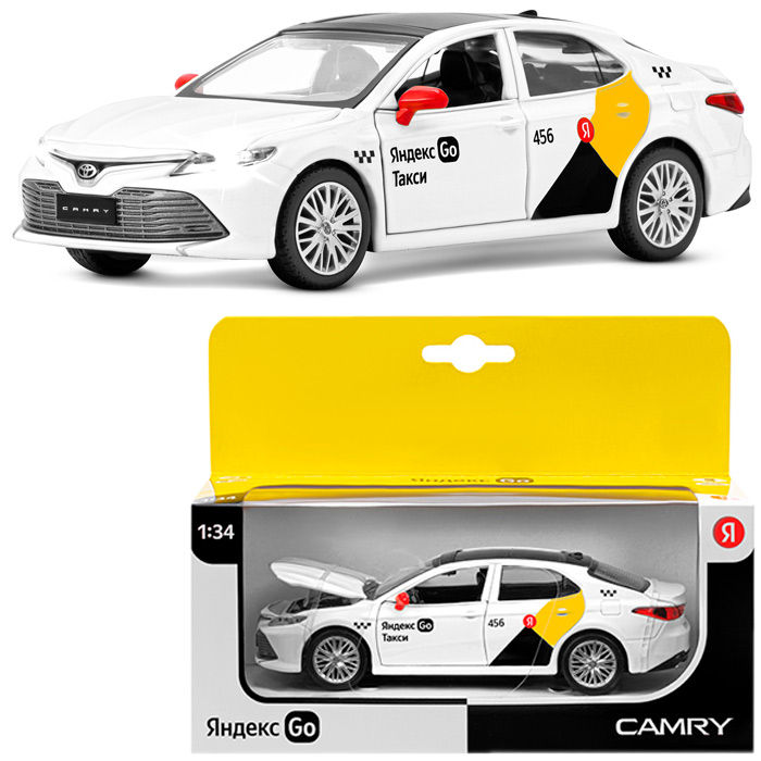 Модель 1:32 Яндекс Go Toyota Camry, цв. белый 1251483JB Автопанорама