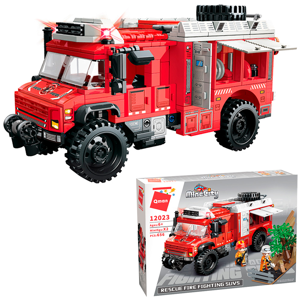 Констр-р 12023 QMAN Пожарная машина 656 дет. в кор.