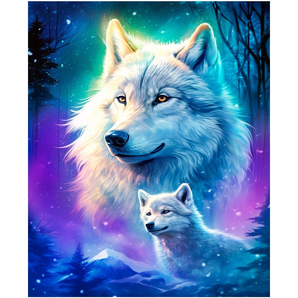 Набор для творчества Алмазная мозаика 30х40 см Белые волки НД-0375