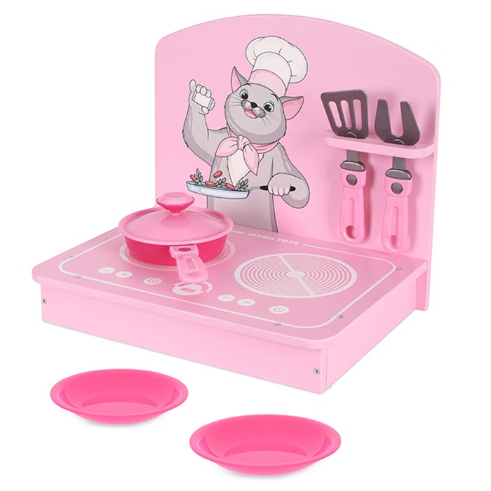 Кухня детская мини розовая 6 предметов (12 шт) 17303