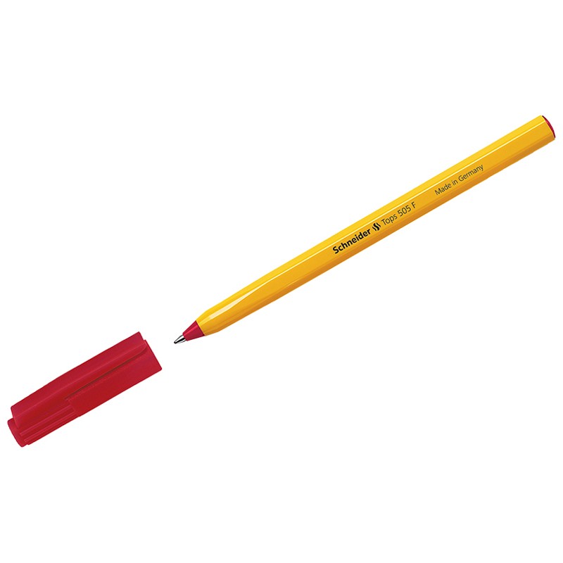 Ручка шарик красная 0,8мм Schneider Tops 505 F оранжевая 255649