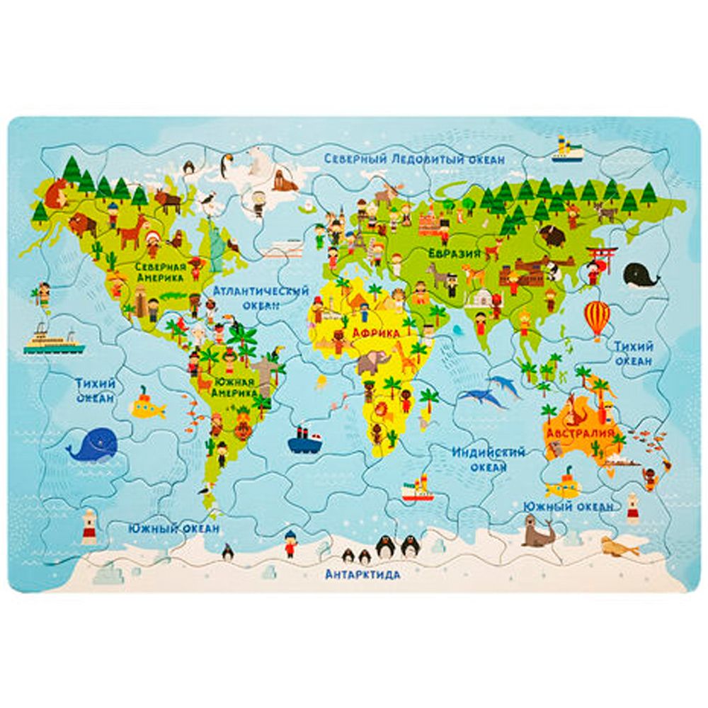Пазл планшетный Карта мира 04477