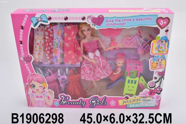 Кукла 058-3DX с набором платьев и аксесс. в кор.