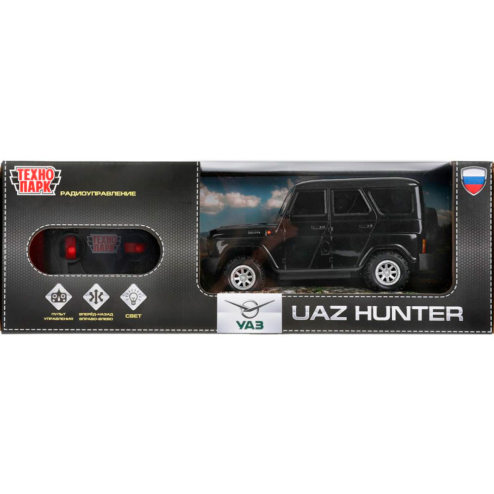 Машина на радиоуправлении HUNTER-18L-BK UAZ HUNTER 18 см, свет, черн Технопарк в коробке /48/