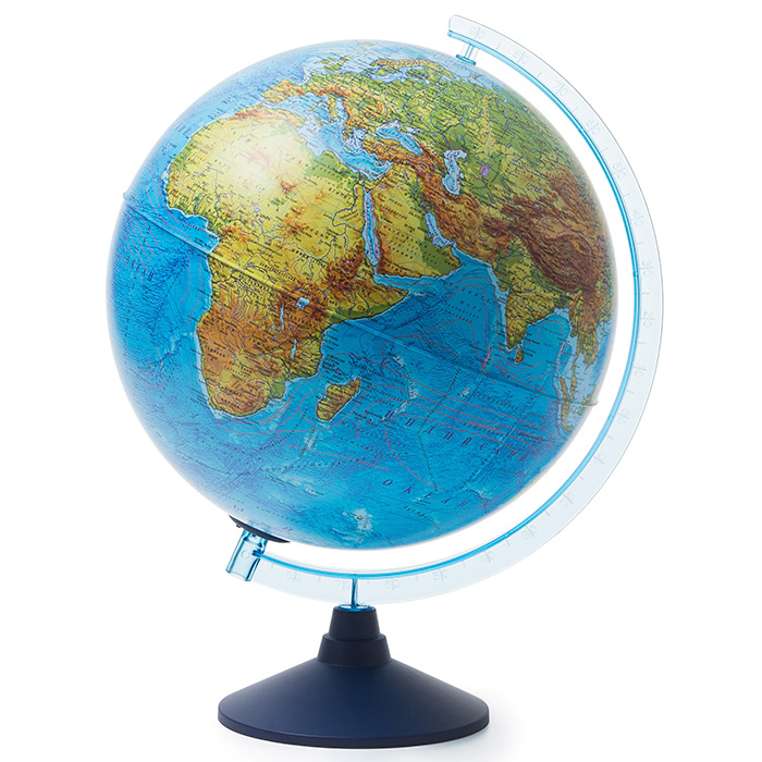 Глобус Земли физико-политический 320мм с подсветкой от батареек Классик Евро Ве013200264.