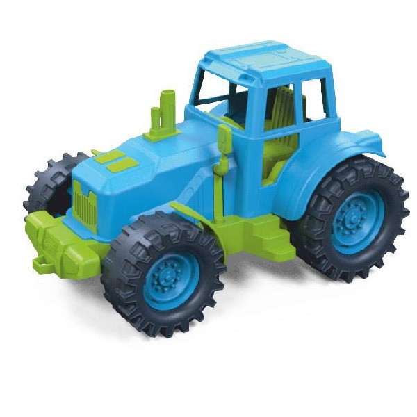 Трактор без ковша 21см зелено-голубой 22-202-3KSC в сетке.