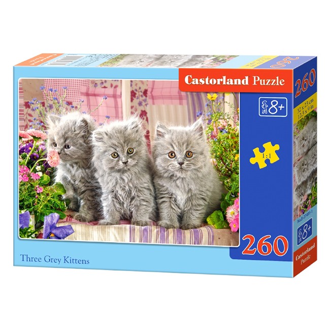 Пазл 260 Три серых котенка В2-27491 Castor Land