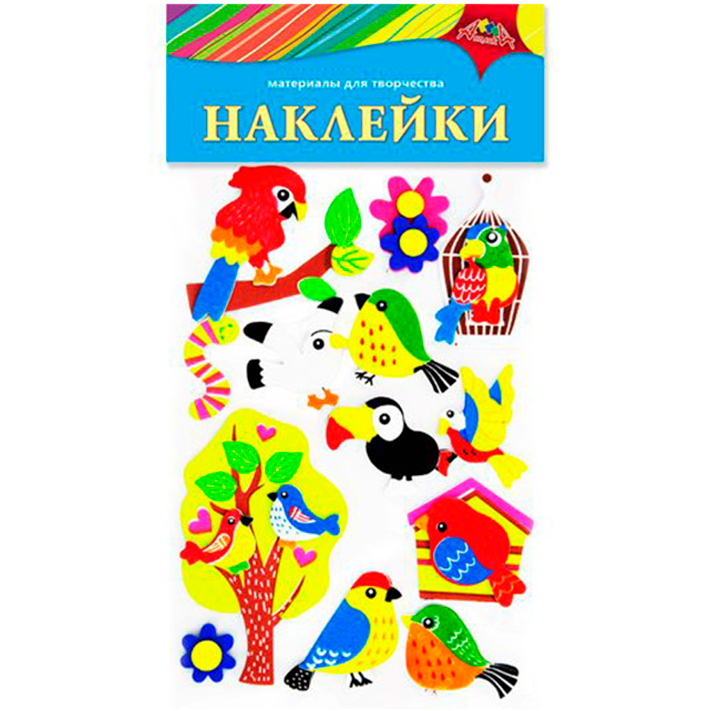 Наклейки из ЭВА "Яркие птички" Ассорти С3476-20