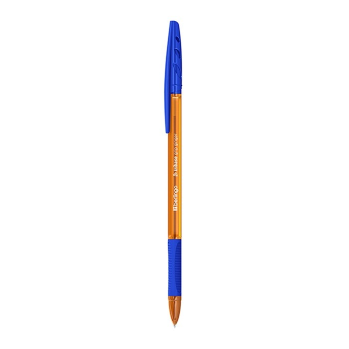 Ручка шарик синий 0,7мм Berlingo "Tribase grip ginger" 355454